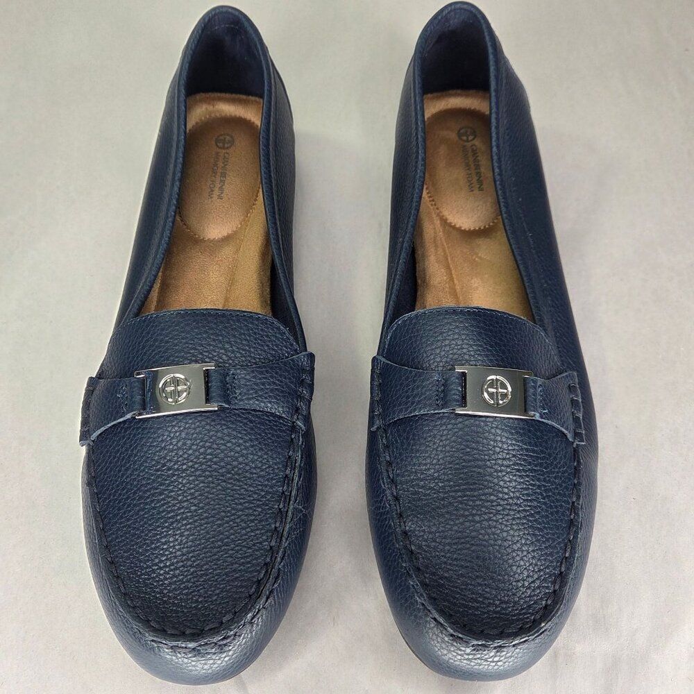 Giani Bernini Dailyn Memory Foam Slip on Loafers - Navy Leather